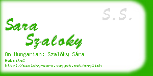 sara szaloky business card
